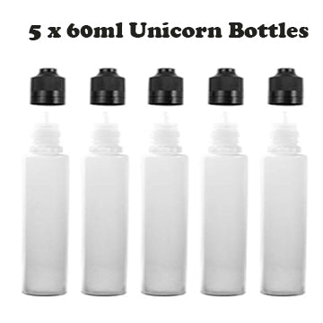 Unicorn LDPE Empty Bottles -30ml/60ml (5 Pack) B3