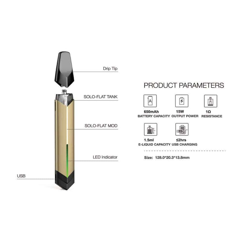 Vaptio Solo-Flat Pod Starter Kit 650mAh