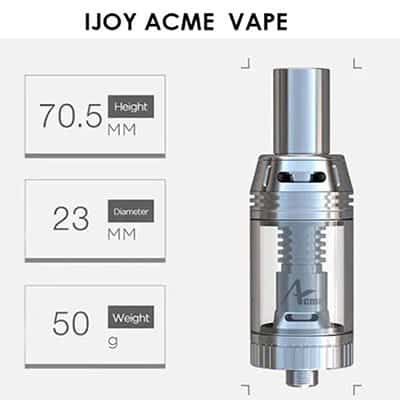 Original IJOY ACME Vape Subohm Tank Atomizer - SILVER