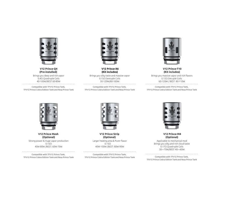 SMOK TFV12 PRINCE Replacement Coil 3pcs